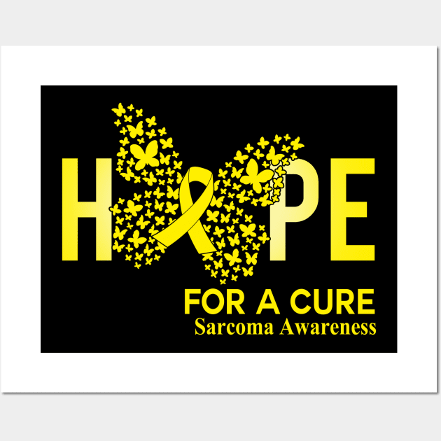 Hope For A Cure Butterfly Gift Sarcoma 2 Wall Art by HomerNewbergereq